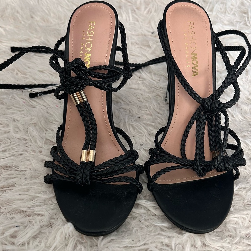 Fashionnova strappy tie up heels